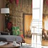 Christmas Fireplace Christmas Socks Tulle Curtains For Living Room Decoration Modern Chiffon Sheer Voile Christmas Curtains