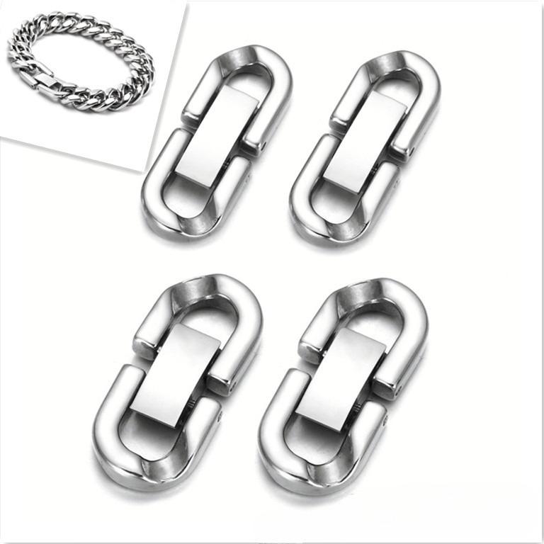 5Pcs/Lot Stainless Steel Chains Connecting Buckles Fits Bracelets Necklaces DIY Jewelry Making Clasp Accessories Wholesale