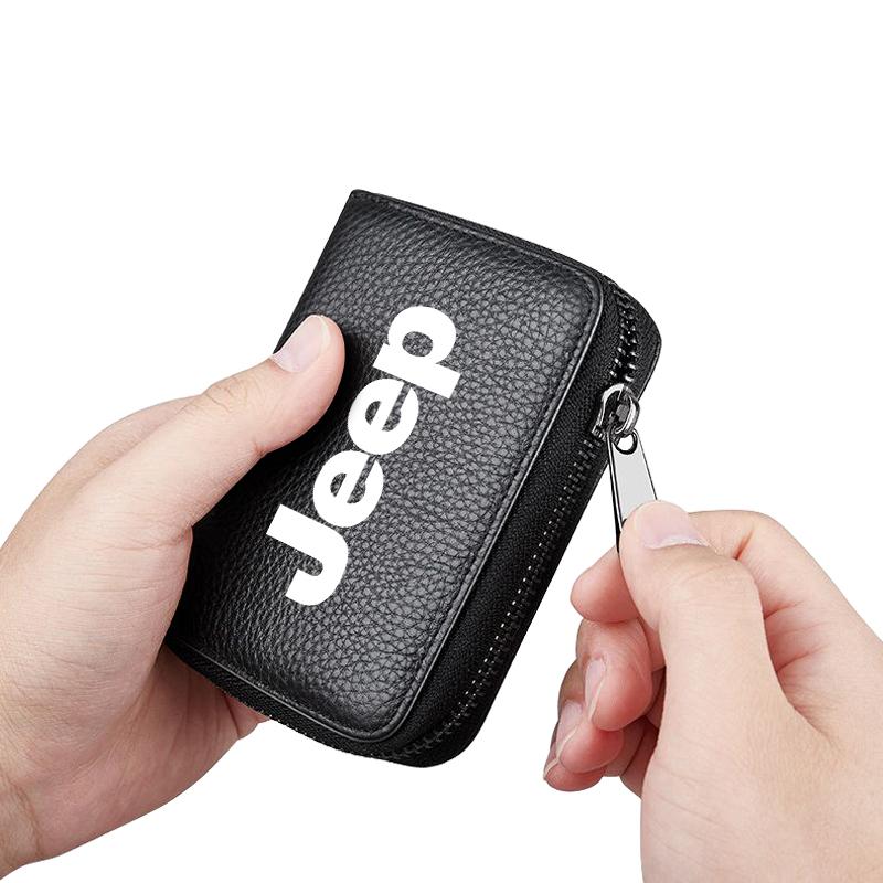 Skórzany Portfel na Dokumenty, Karty Bankowe i Dowód Osobisty Kierowcy, Stylizacja Samochodu Dla Jeep Big Wrangler Grand Cherokee New Energy Gladiator SRT Wrangler