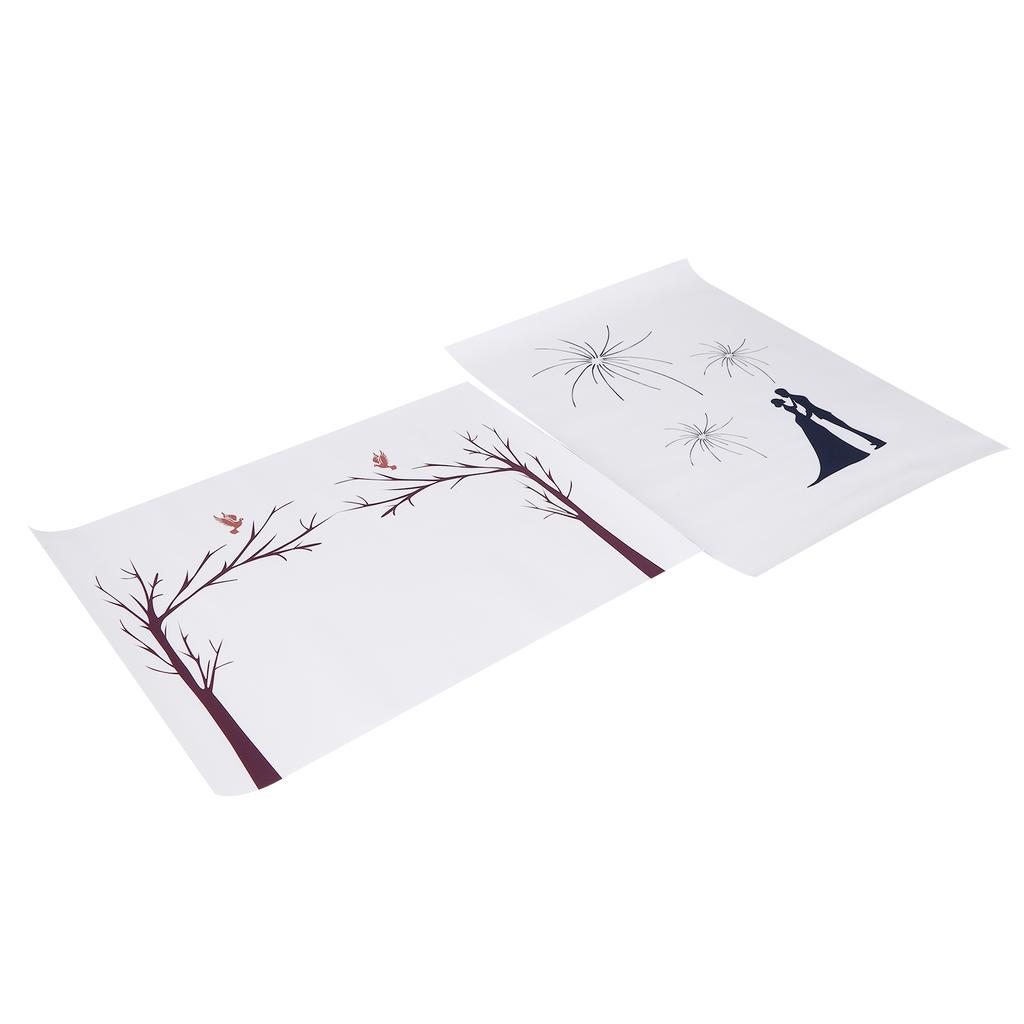 2 Set DIY Pattern Guest Signature SignIn Book Guestbook Fingerprint Painting for Wedding Birthday Party