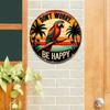 Vintage 8x8 Round Metal Tin Sign Tropical Parrot Wall Decor Waterproof For Home Bar Cafe