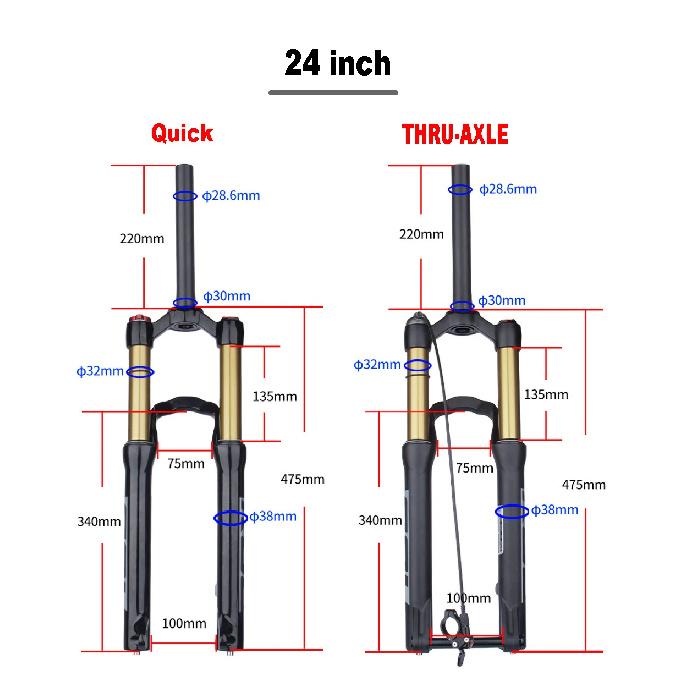 BOLANY 20inch/24inch Air Suspension Mtb Straight Manual/Remote Shock Absorber Rear Corolla Structure Design for Student‘s Bike