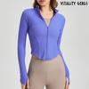 Vitality Girls Thread Quick-Drying Yoga Clothes Outwear Female Silm Figure Flattering Sportswear Cardigan Top Long Sleeves