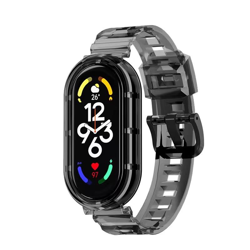 Transparent Strap+Case for Xiaomi Mi Band 10 9 8 Nfc Miband Wrist Replacement Belt Watch Bracelet Correa Mi Band 10 Accessories