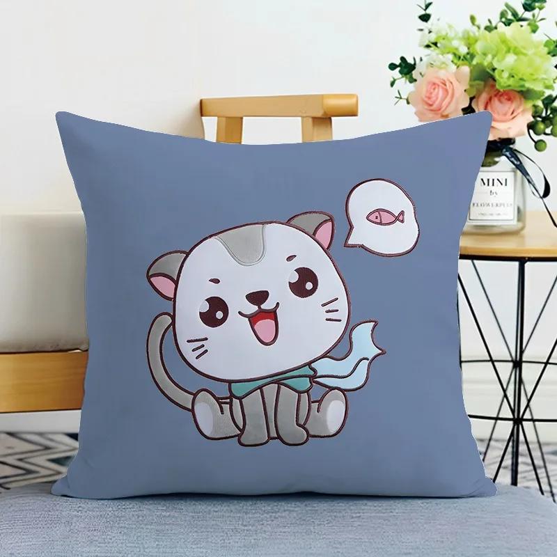 Cartoon Animal Print Decorative Pillowcase Bedroom Living Room Square Cushion Pillowcase