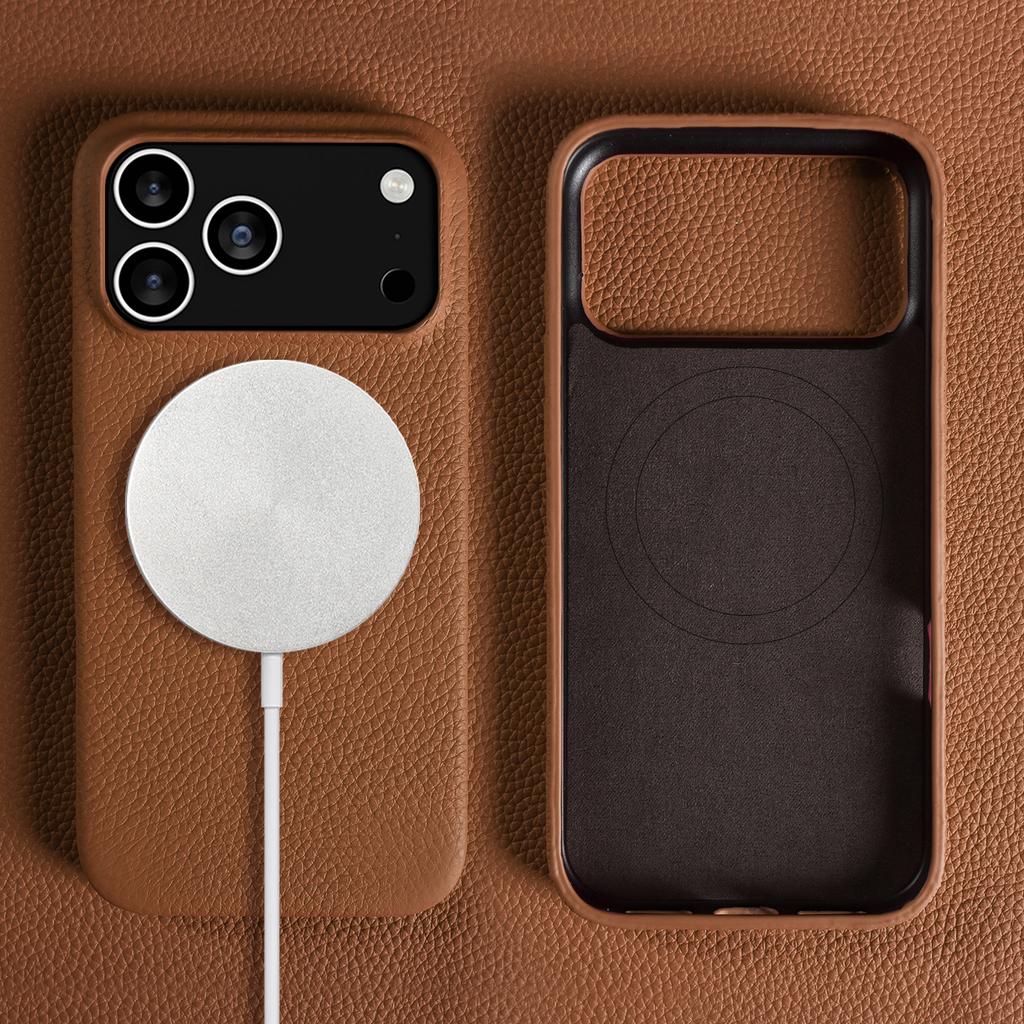 Custodia in Pelle di Vacchetta Magnetica All-inclusive per iPhone 17 Pro Max Air 16 Pro 15 14 13 12 11 Guscio per Cellulare di Lusso di Alta Gamma