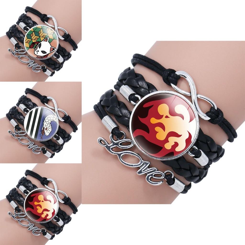 Fashionable Demon Slayer Gemstone Wristband Stylish Handmade Jewelry