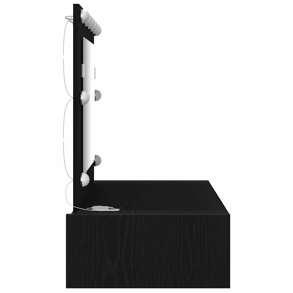 Makeup Table with Mirror Black 100 x 40 x 70 cm Particleboard