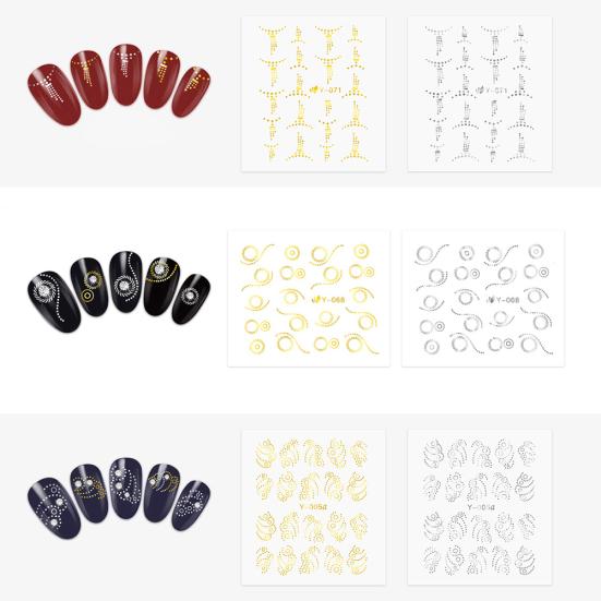 30 Sheets Golden Silver Butterfly Cat Spider Nail Art DIY Decor Sticker Decal