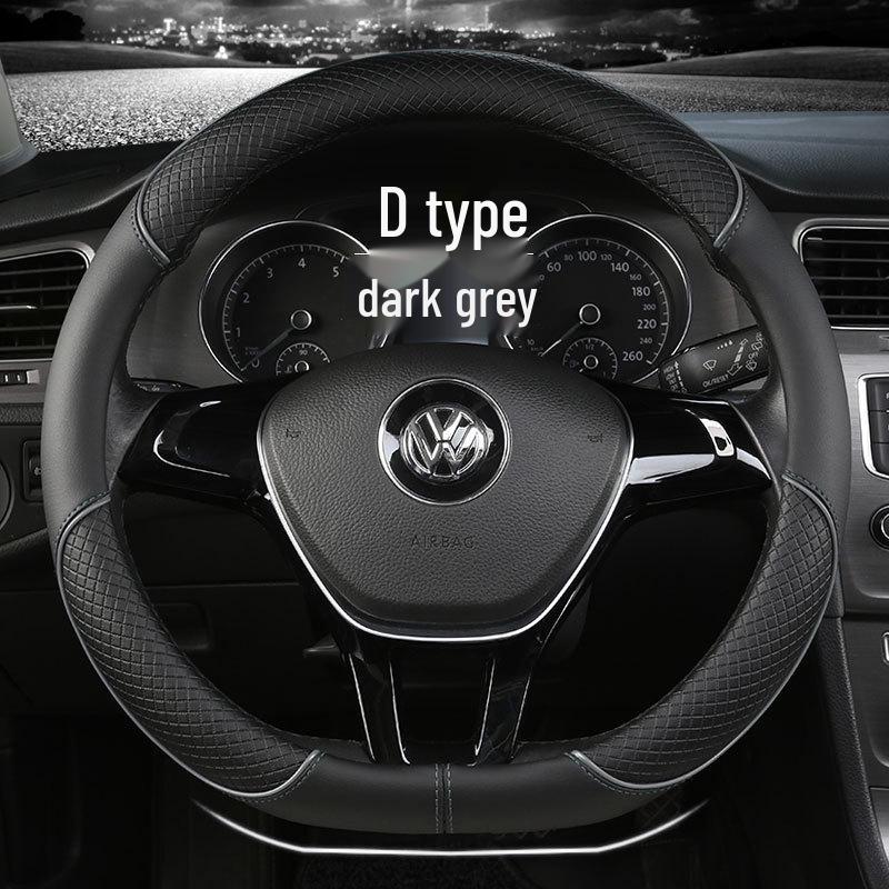 Four Seasons Wear-Resistant Universal Leather Steering Wheel Cover