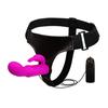Women' Silicone Strap-on with Vibration and Clitoral Stimulator - Ultra Harness