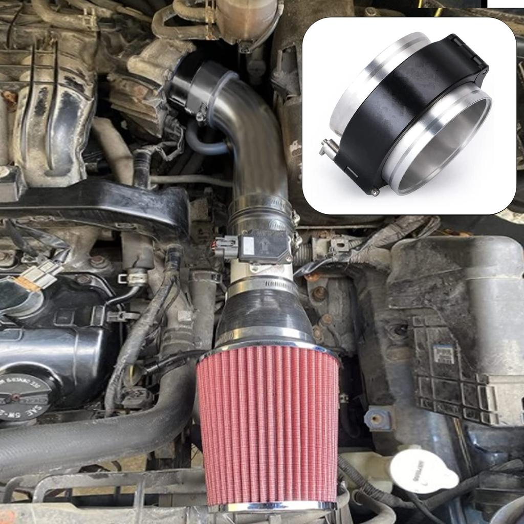 BAGARAATAN Aluminum Quick Release 5 for Intake Intercooler Pipe Throttle Union Sleeve V-Band Clamp, Inch/127mm, Clamps, (Black)