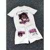 2026Spring/Summer Trendy Quick Drying 3D Printed Skull Men's Round Neck Top and Shorts, Hip Hop Style Fashion Cool Two Piece Set