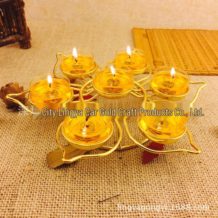 Lotus Sieben Sterne Butterlampenhalter Ständer für Feste und Feiertage