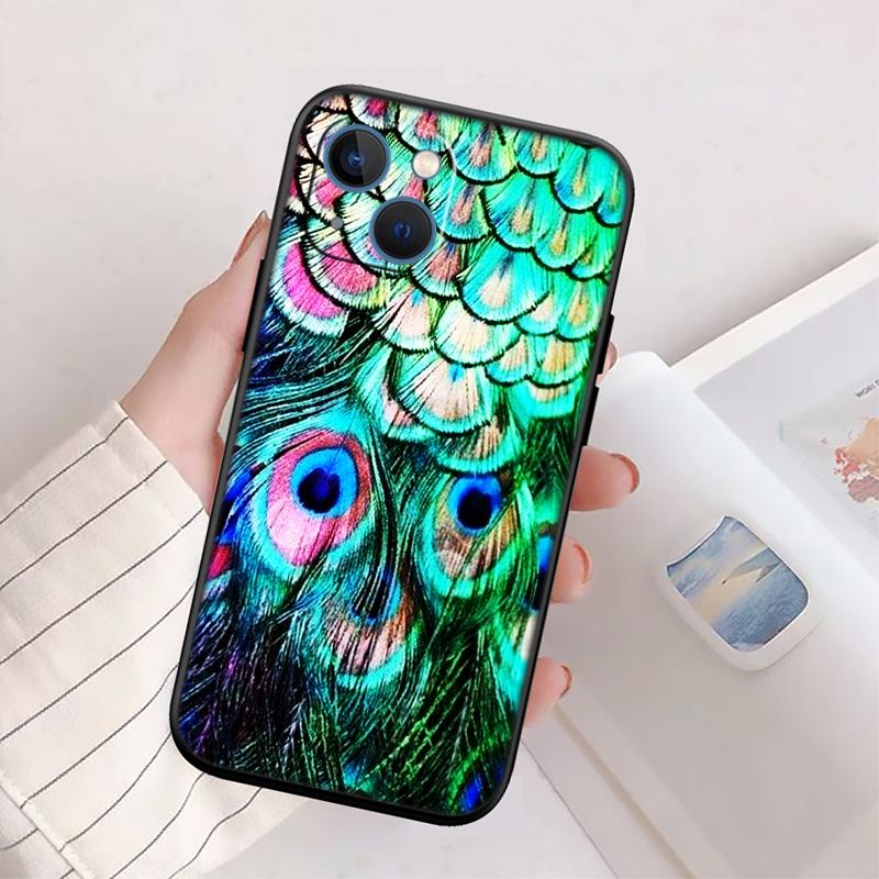 RP55 Pfauenfeder Handyhülle für Samsung Galaxy M06 M15 M16 M35 M55 M56 A36 A42 A50 A50S A51 A52 A32 A33 A05 A05S A06 A16 A20