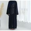 New Arrival Middle East Dubai Exquisite Embroider Cardigan Shoelace Dress Embroidered Lace up Dress