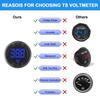 2/4pcs DC 4-100V Car Voltage Gauge LED Digital Display 12V 24V Waterproof Voltmeter Round Voltage Meter Volt Detector Tester