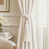 Wooden Ring Tassels Curtain Tieback, Adjustable Window Curtain Holders Ties Backs, No Drill Drape Curtain Holdbacks for Home Bedroom Decor