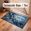 Abstract Geometric Theme Crystal Velvet Floor Rug Personalized Custom Name Text Warm Carpet Home Decoration