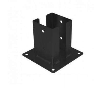 Post Base Screwed To Concrete 92x150x2mm Black