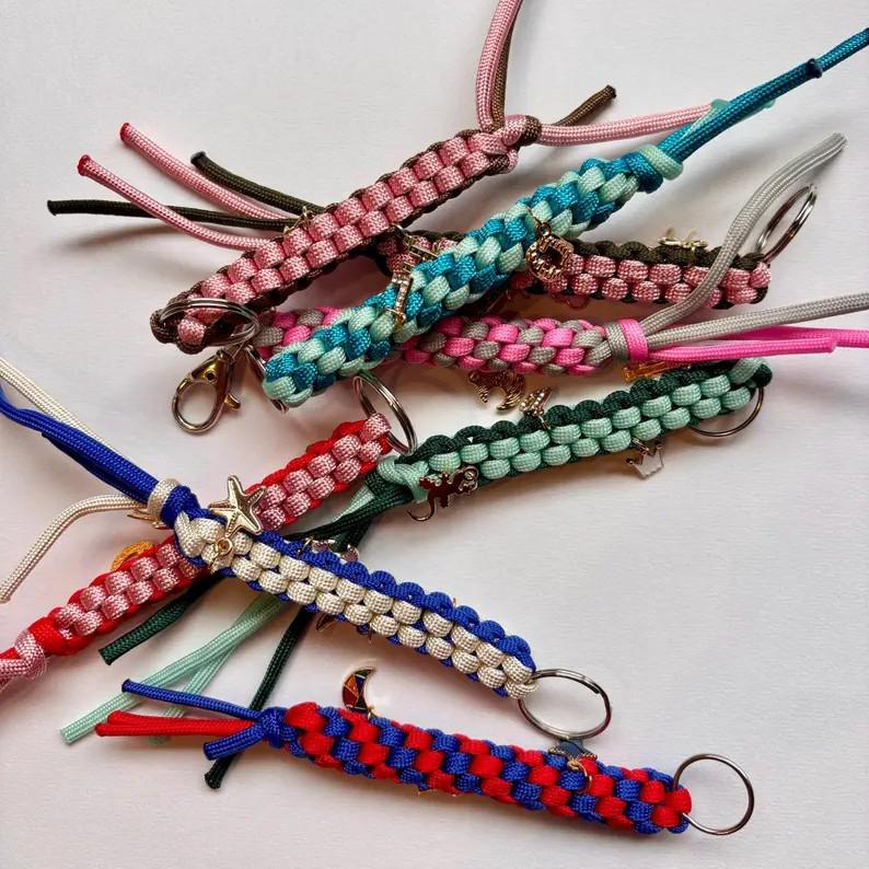 Hand-Woven Electroplated Phone Chain & Keychain Pendant for Girls