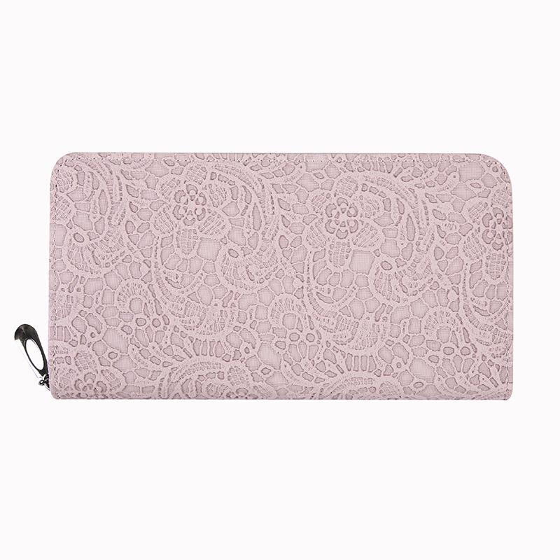 Trendy Embossed Single-Zip Women's Clutch Wallet with Multi-Card Slots
