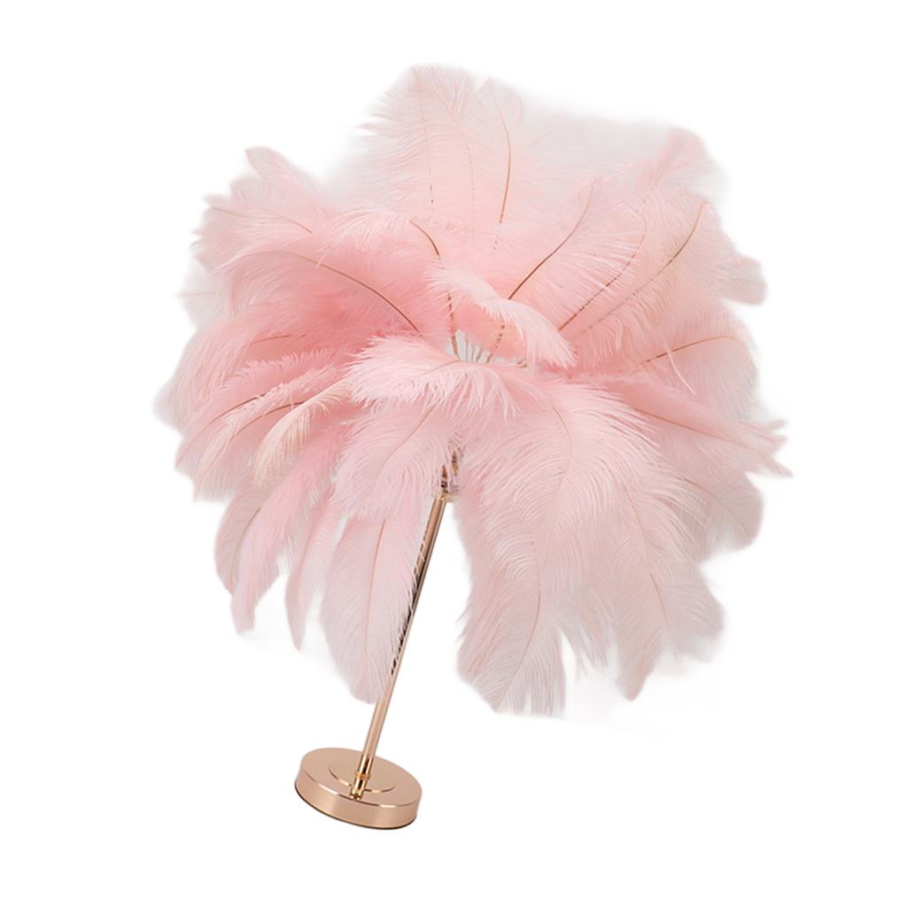 Ostrich Feather Table Lamp Rechargeable Modern Romantic Decoration Lamp Bedroom Bedside Lamp for Home Decoration