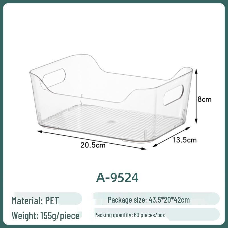 Transparent PET Storage Box for Books, Snacks, Fruits, Vegetables, and Kitchen Organization