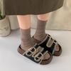 Internet celebrity explosion high sense non-slip word thick-soled slippers women's summer wear 2025 new height-increasing Birkencool slippers