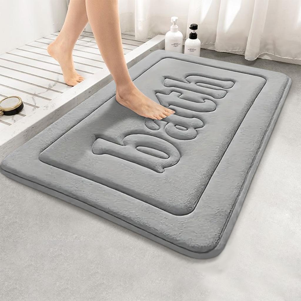 Thickened Flannel Bathroom Absorbent Mat Shower Room Toilet Non-slip Mat Bathtub Mat Foot Pad Entrance Mat