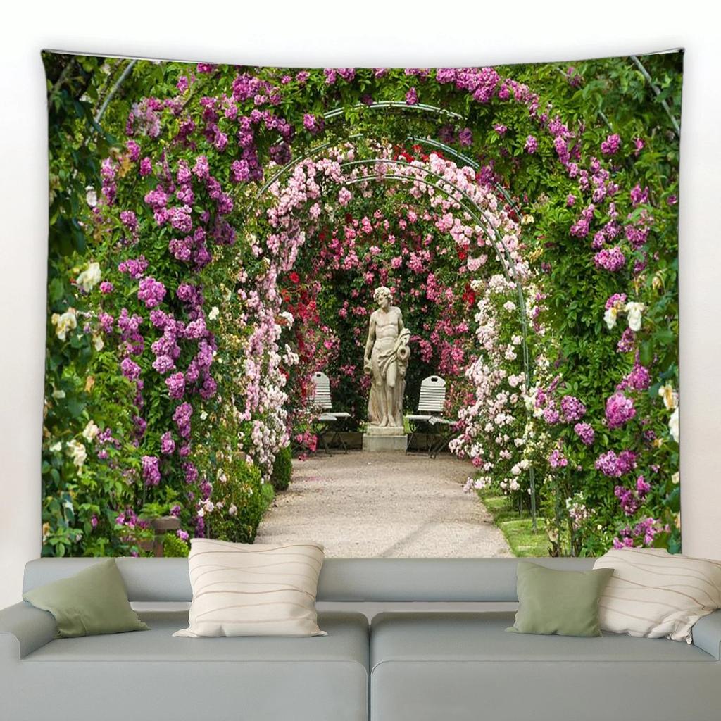 Spring Garden Flowers Wall Decor Tapestry Home Living Room Tapestry