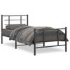 VidaXL Cadre de Lit Métal avec Tête de Lit Pied de Lit, Lit Simple avec Sommier à Lattes, Lit Adulte avec Pied Chambre, 355572