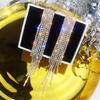 S925 Silver Needle Korean Fashion Diamond Tassel Earrings for Women