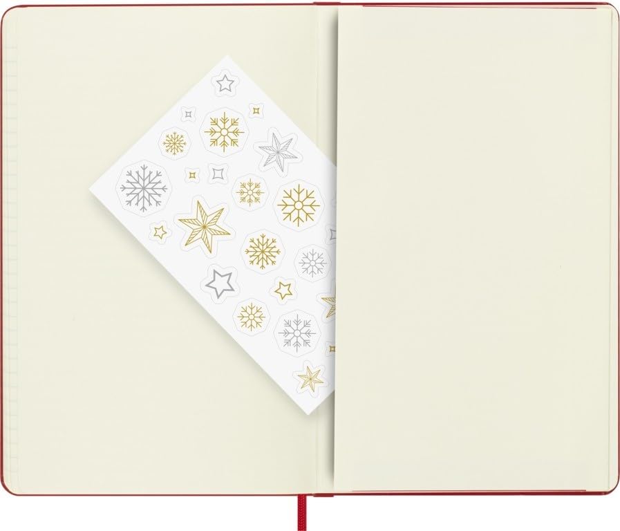 Moleskine Holiday Notebook, Hardcover, Large, Lined, HOLIQP060RSNOW