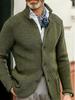 Men's Casual Long Sleeve Solid Color Knit Jacket