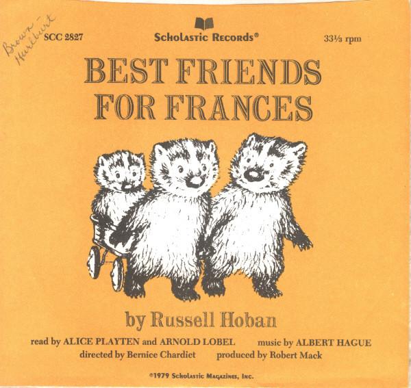 

7inch Record RUSSELL HOBAN - Best Friends For Frances SCC2827 SCHOLASTIC 1979 US Children s Used