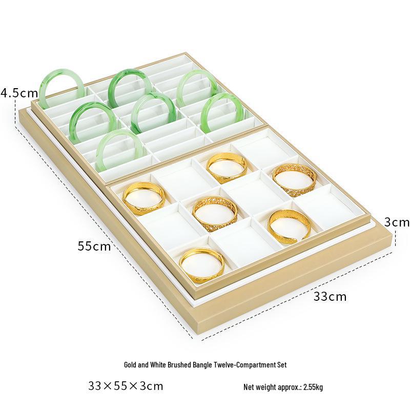 Ya Yu Jin Bai Jewelry Display Tray for Bracelets, Ear Studs, Necklaces - Silver & Gold