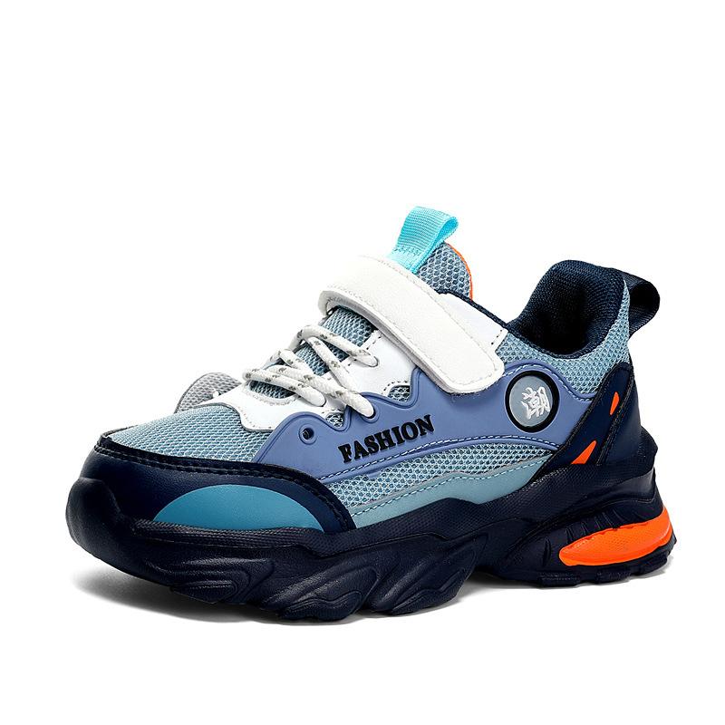 

Breathable rotating classmate sneakers boys mesh summer middle and older children button shoes new spring and autumn 2025 children 28 yards inner length 17.8cm
