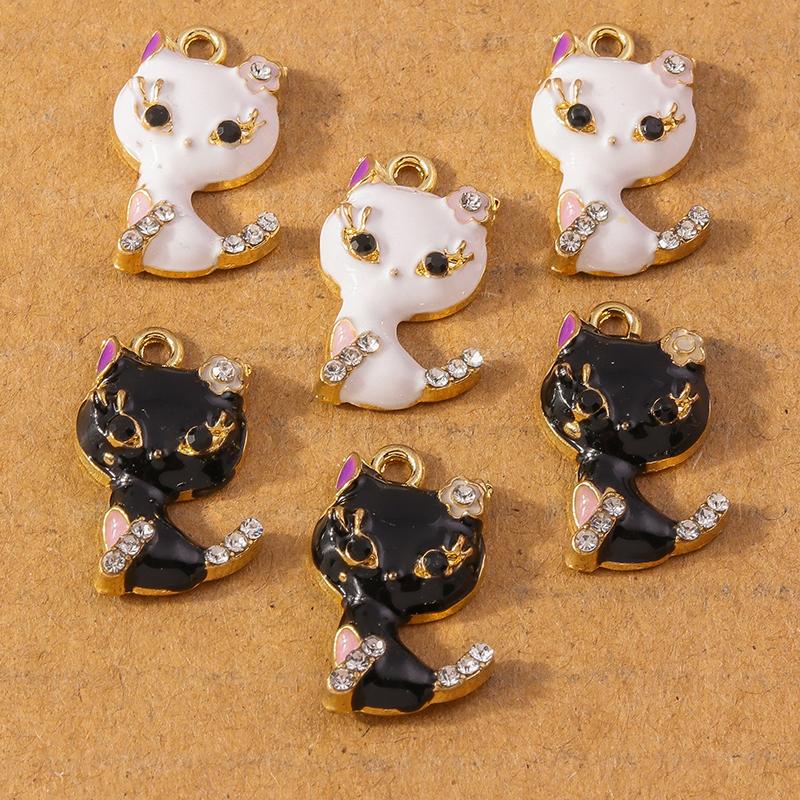 10pcs Enamel Crystal Rhinestones Animal Elephant Pendants Charms for Jewelry DIY Earrings Necklace Bracelet Accessories