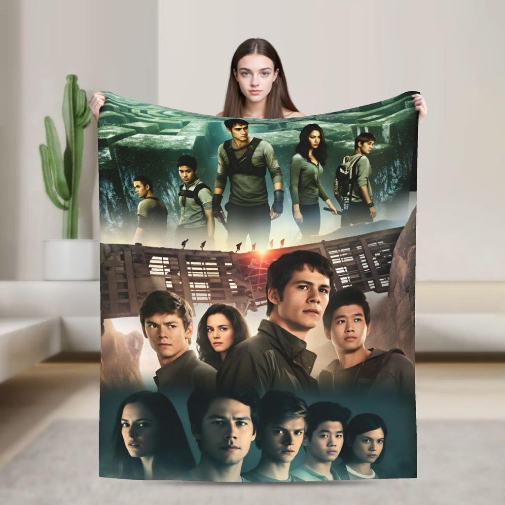 Newt X Thomas Flannel Blanket The Maze Runner  Movie Warm Soft Throw Blanket for Bedroom Picnic Fashion Bedspread Sofa Bed Cover