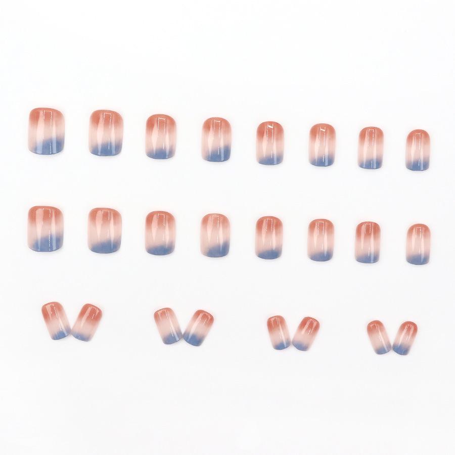 Morandi Gradient Luxury Square Nail Stickers - 24-Piece Set