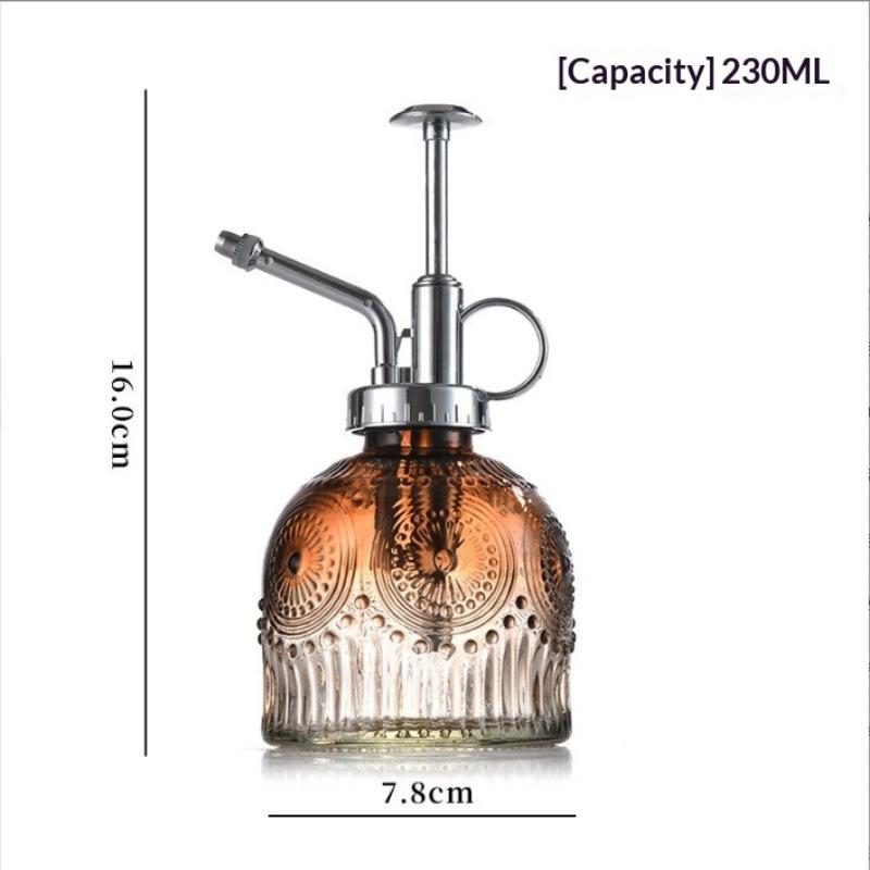 1Pc Glass Watering Spray Bottle Vintage Plastic Top Pump Watering Can Colored Glass Spary Bottle Plant Mister For House Plants&