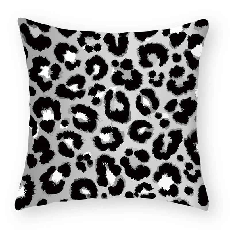 Pillow Throw Cover Home Decoration Living Room Sofa Seat Colorful Leopard Print Polyester Cushion