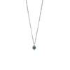 Blue Ocean Heart Aquamarine Rhinestone Pendant Necklace