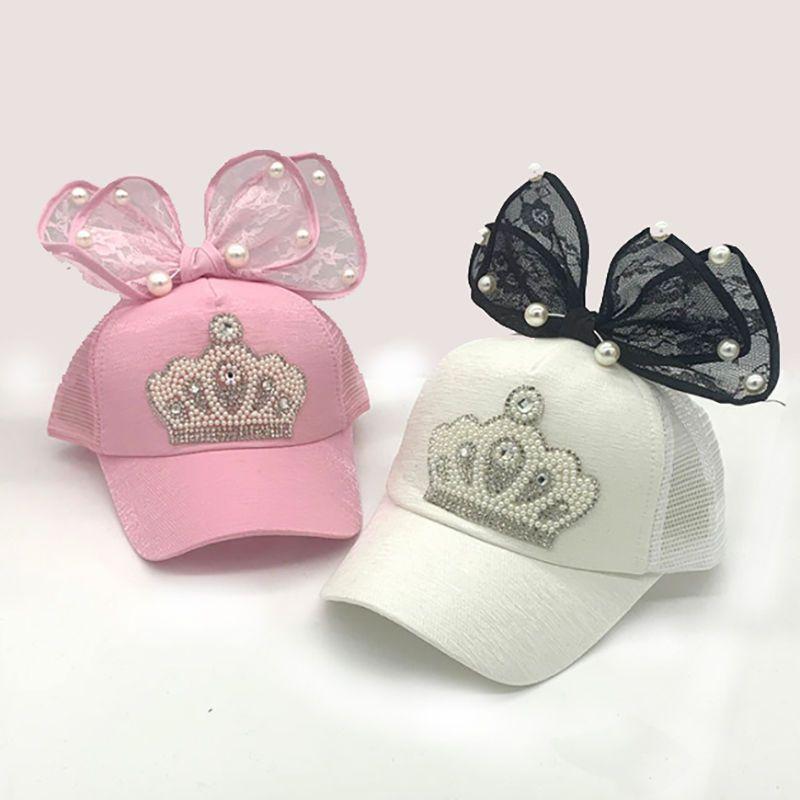 Thin Girl Hat Baby Summer Fashion Baseball Hat Net Women's Duck Tongue Hat Bow Sunshade