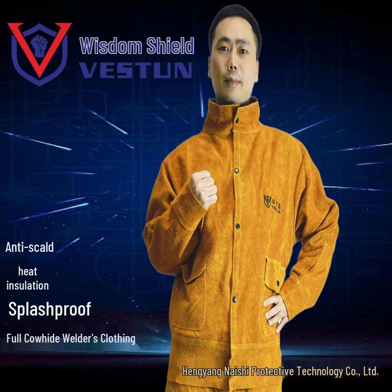 VESTUN Welding Suit: Heat-Resistant Cowhide Workwear Set