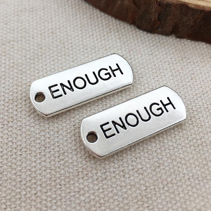 

Тибетське срібло Надихаючий кулон-тег з англійською літерою для DIY ювелірних виробів