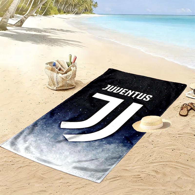 Serviette de plage du club de football Juventus, Durable et facile à nettoyer, Serviette de plage douce et vive, Parfaite pour le voyage