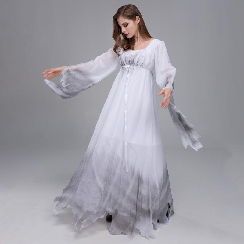 Horror Zombie Costume, Halloween Ghost Zombie Female Ghost Costume, Vampire Bride Playing Ghost Costume
