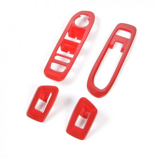 for 2017- Jeep Compass Door Window Lift Switch Cover Panel Trim | ABS | Red